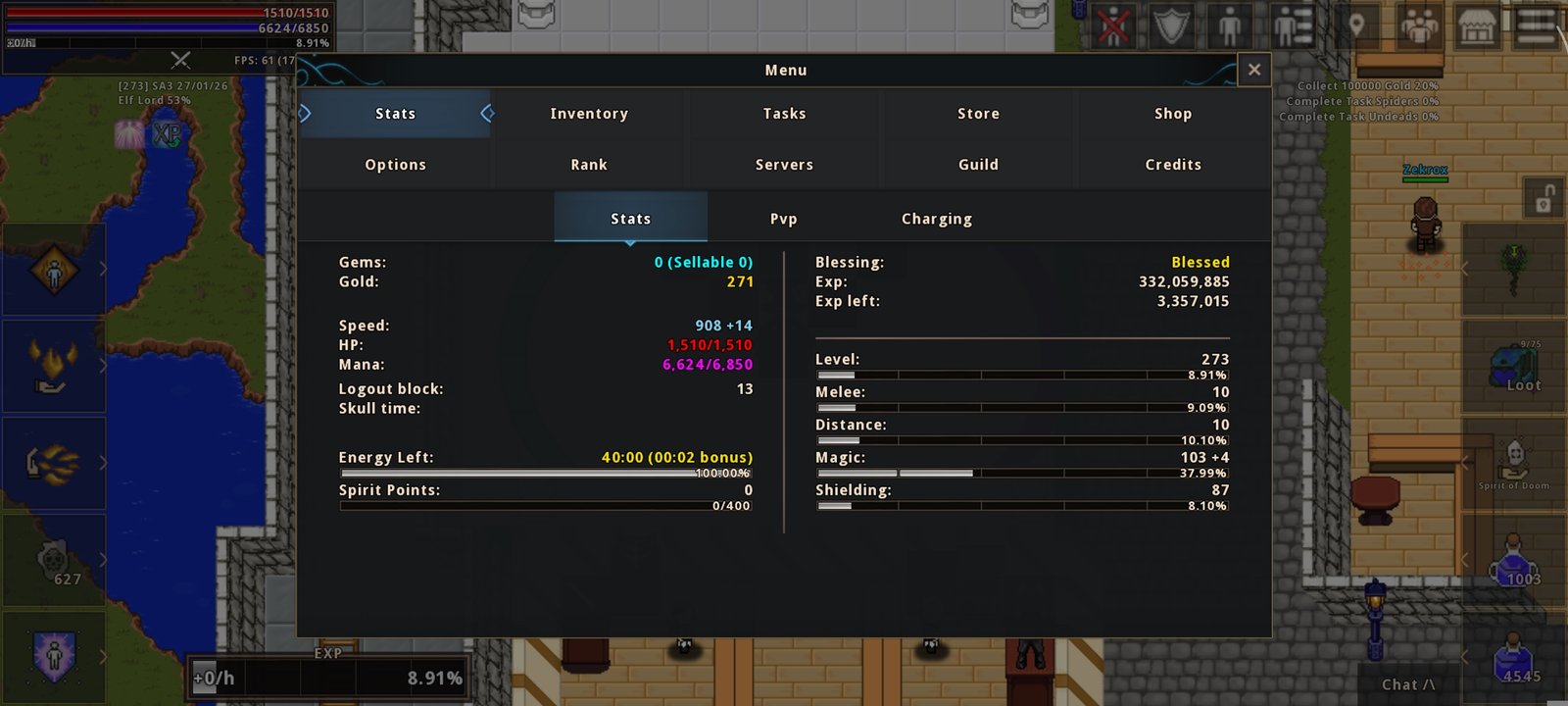 Mage/Healer Server PvP ML 103/87